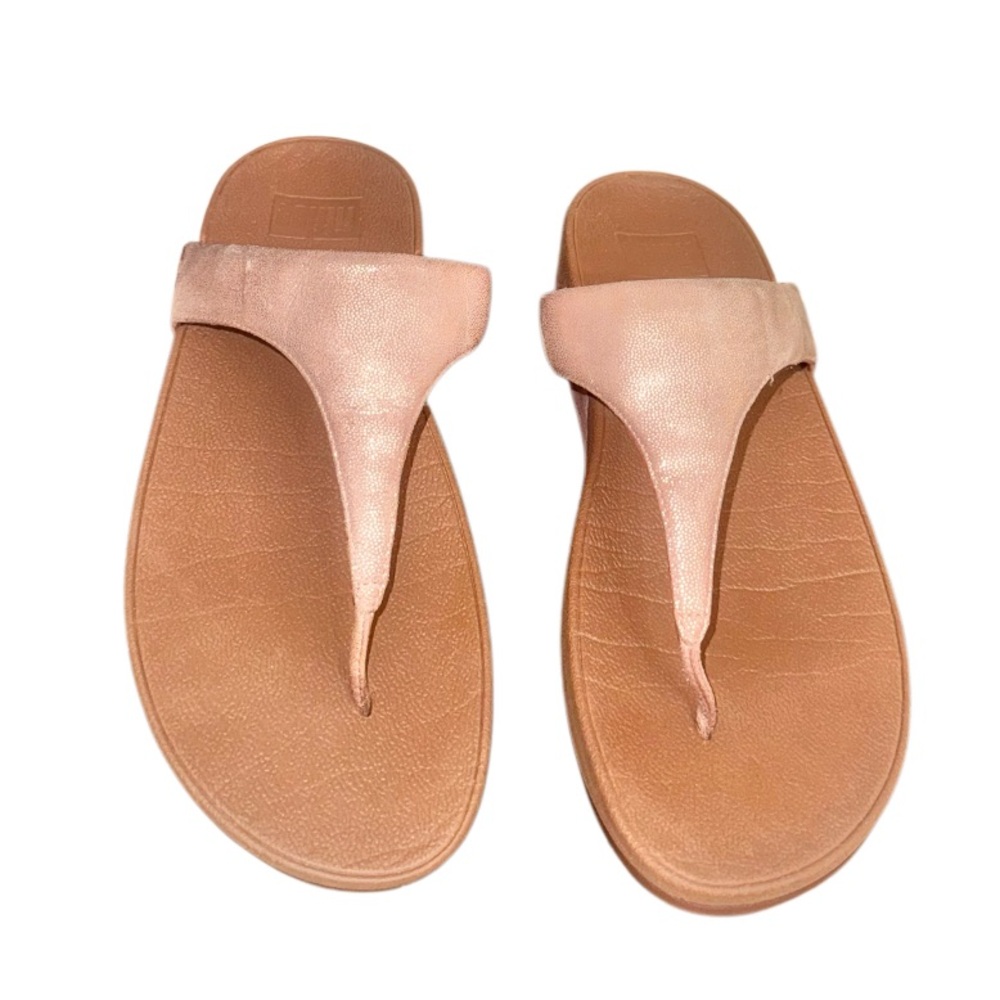 FITFLOP BRAND LULU SPARKLE nude sandals women’s flip flops size 9 - Picture 11 of 14